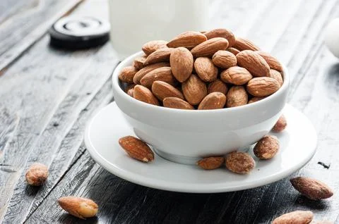 Heap of almonds Stock Photos