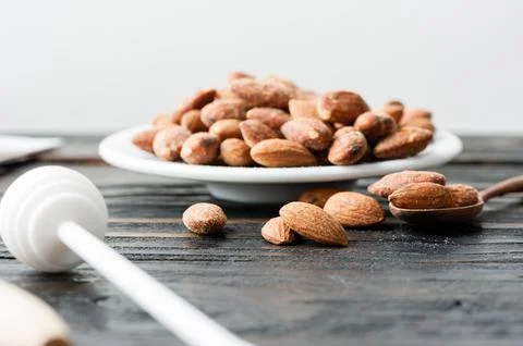Heap of almonds Stock Photos