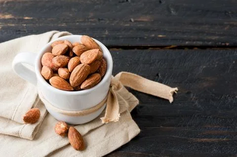 Heap of almonds Stock Photos