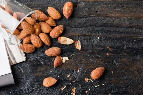 Heap of almonds Stock Photos