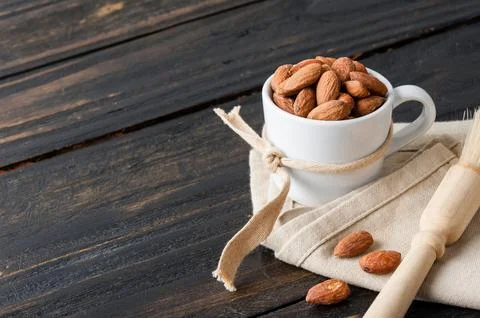 Heap of almonds Stock Photos