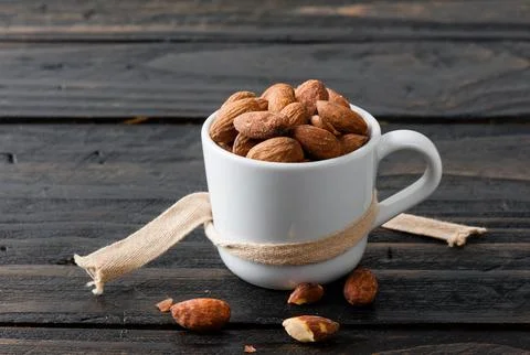 Heap of almonds Stock Photos