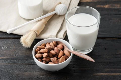 Heap of almonds Stock Photos