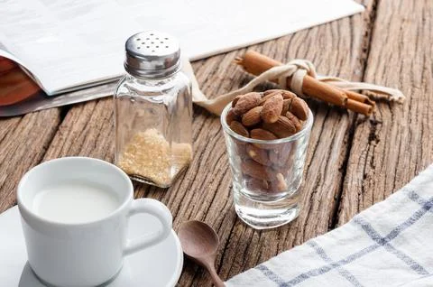 Heap of almonds Stock Photos