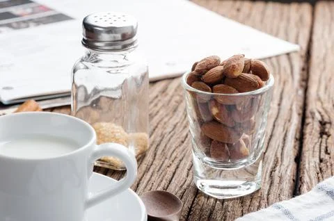 Heap of almonds Stock Photos