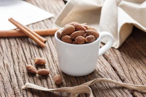 Heap of almonds Stock Photos