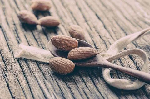 Heap of almonds Stock Photos