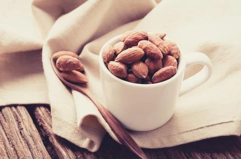 Heap of almonds Stock Photos