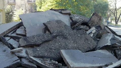 Heap of asphalt Stock Footage 34947745