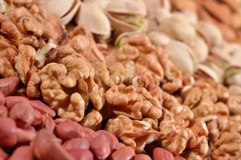 Heap of assorted nuts Stock Photos