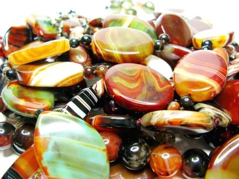 Heap of beads different colors Stock Photos