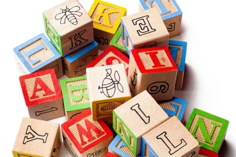 Heap of building blocks Stock Photos
