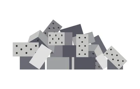 Heap building material. Heap of blocks. Vector illustrations can be used for Ilustración de archivo