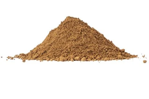 Heap of cacao powder isolated on white background.  Dark Cacao powder isola.. Stock Photos