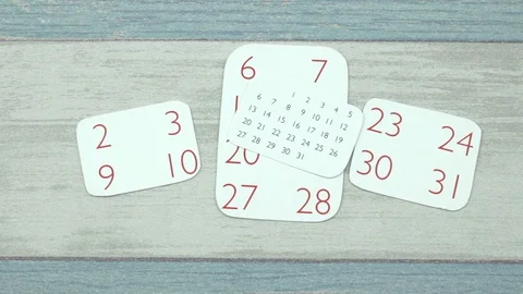 Heap of calendar leaflets Stock Footage 87062097