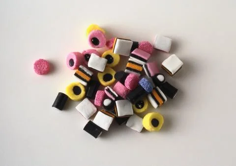 Heap of candy seen from above Fotos Stock
