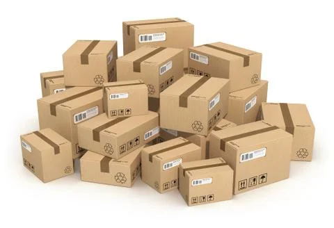 Heap of cardboard boxes Stock Illustration