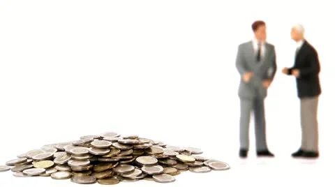 Heap of coins decreasing Video stock 11285427