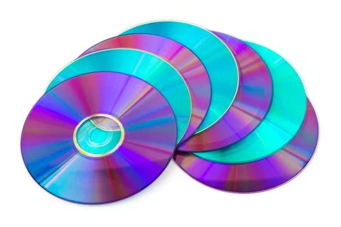 Heap of computer disks Heap of computer disks isolated on white background... Foto stock