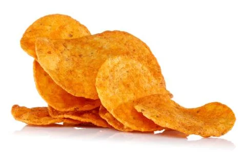 Heap of corn chips isolated on white Stock Photos