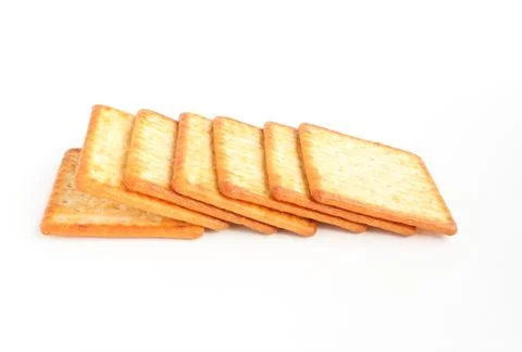 Heap of delicious thin crispy crackers Stock Photos