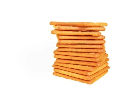 Heap of delicious thin crispy crackers Stock Photos