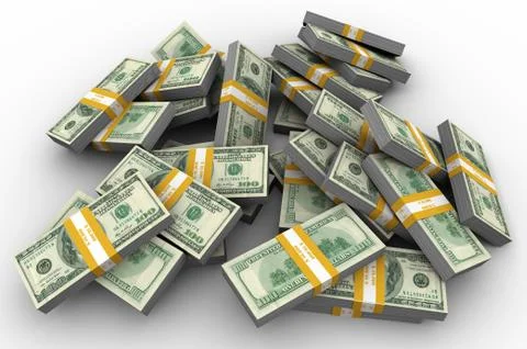 Heap of dollar bills Stock Illustration
