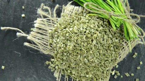 Heap of dried chive (not loopable) Stock Footage 36121773