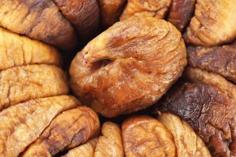 Heap dried fig background Stock Photos