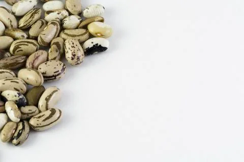 A heap of dry beans in the corner of the frame Stock-Fotos