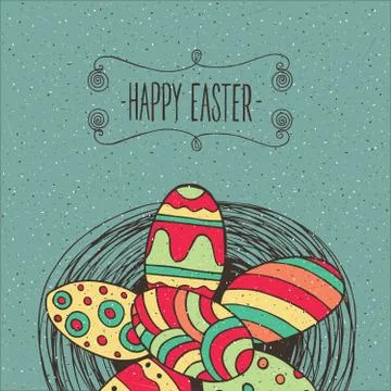 Heap of Easter eggs Stock Illustration