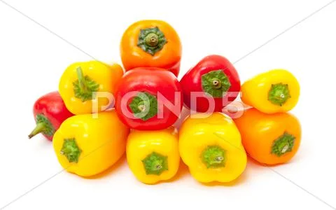 Heap fresh bell peppers Stock Photos