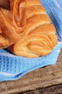 Heap of fresh rolls as background Stock Photos