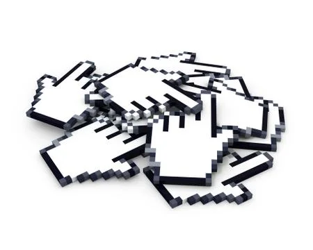 Heap of hand cursors Stock Illustration