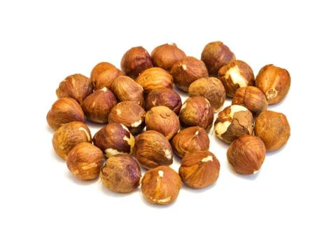 Heap of hazelnuts . Stock Photos