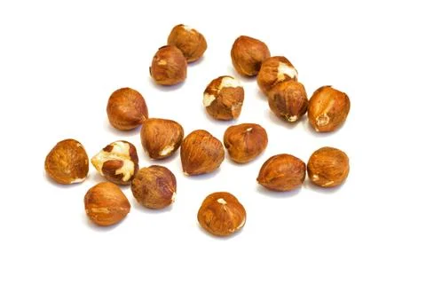 Heap of hazelnuts . Stock Photos