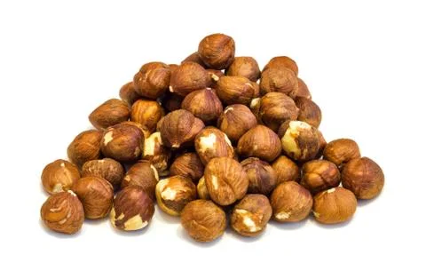 Heap of hazelnuts . Stock Photos