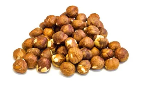 Heap of hazelnuts . Stock Photos