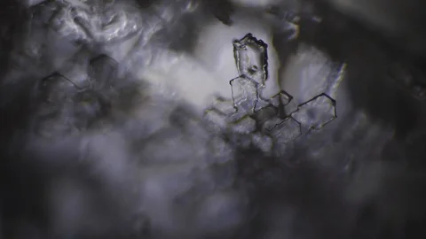 Heap of ice crystals in microscope 스톡 동영상 98491454