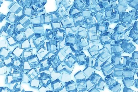 Heap of ice cubes. background of blue ice cubes 3d rendering Illustrazione stock