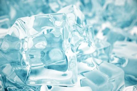 Heap of ice cubes. background of ice cubes with depth of field. 3d rendering Stock Illustration