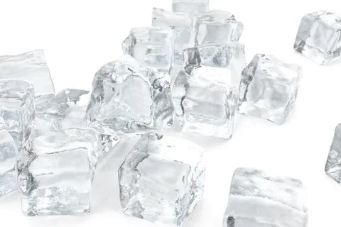 Heap of ice cubes. background of white ice cubes 3d rendering Stock Illustration