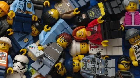 Heap of Lego minifigures. Stock Footage 328229365