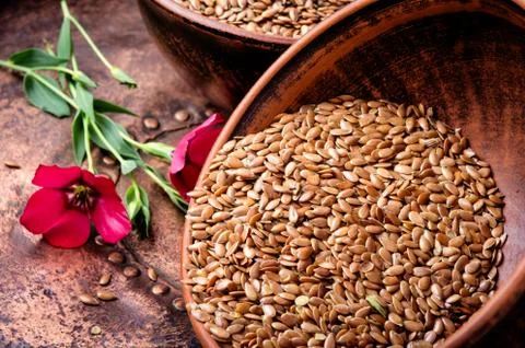 Heap of linseeds Stock Photos