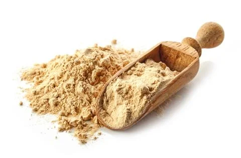 Heap of maca powder Stock Photos