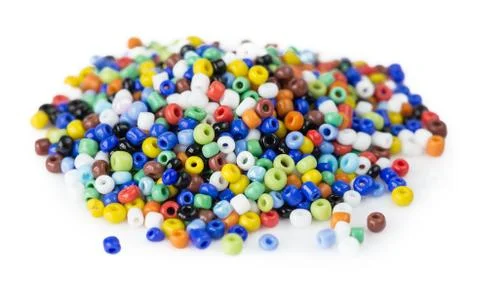 Heap of multi-colored beads Stock Photos