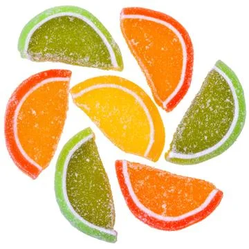 Heap multicolored candy top view Stock Photos