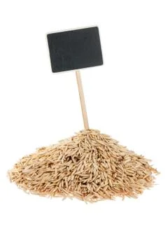 Heap of  oat  with a pointer for your text Foto stock
