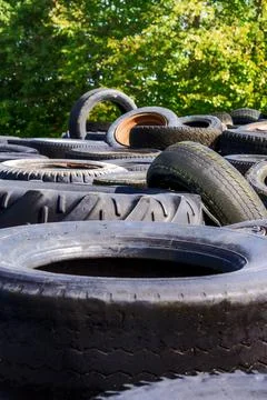 Heap of old tyres Stock Photos