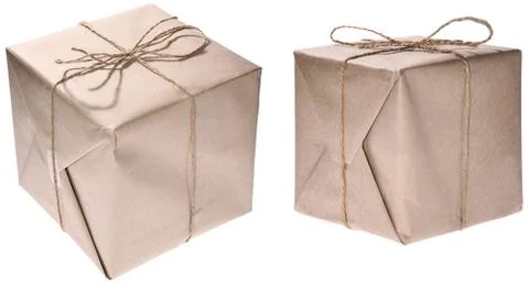 Heap of parcels isolated on white 库存照片